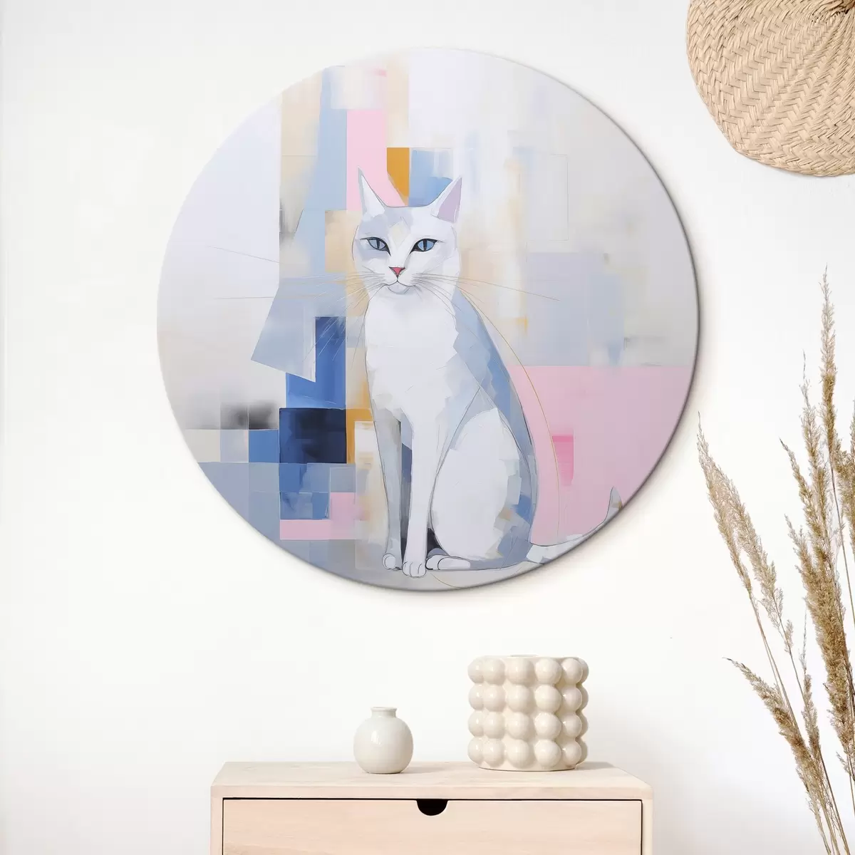 Okrúhle obrazy Abstraktná mačka r45359