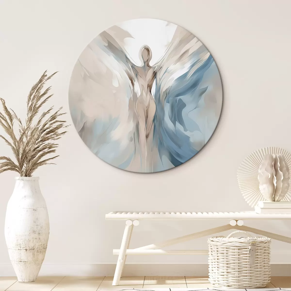 Okrúhle obrazy Maľba imitujúca anjela r45360