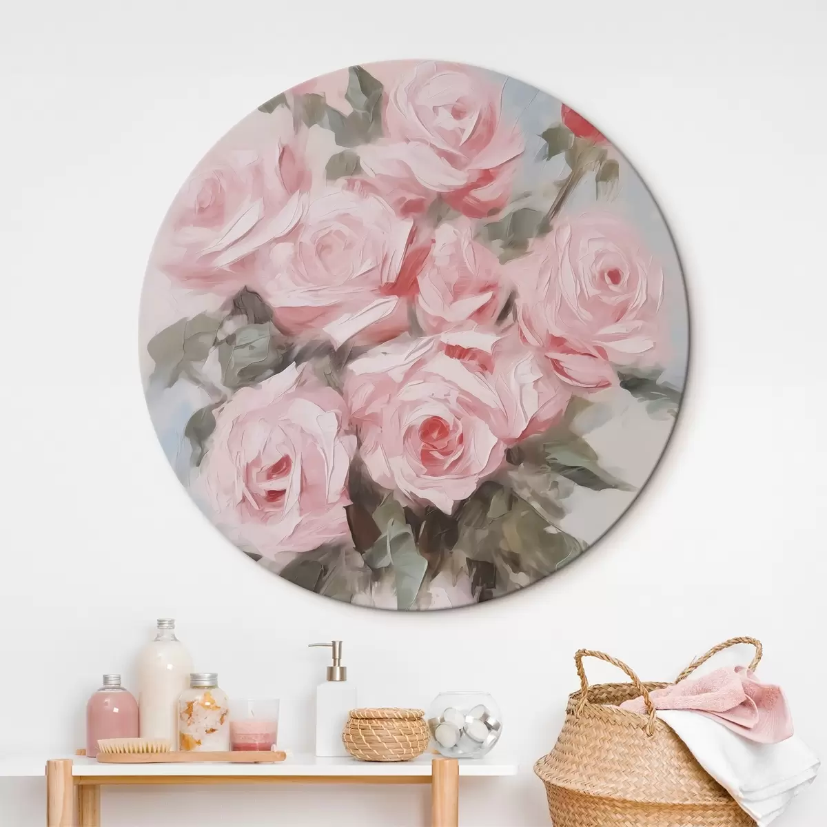 Okrúhle obrazy Kytica ruží r45362