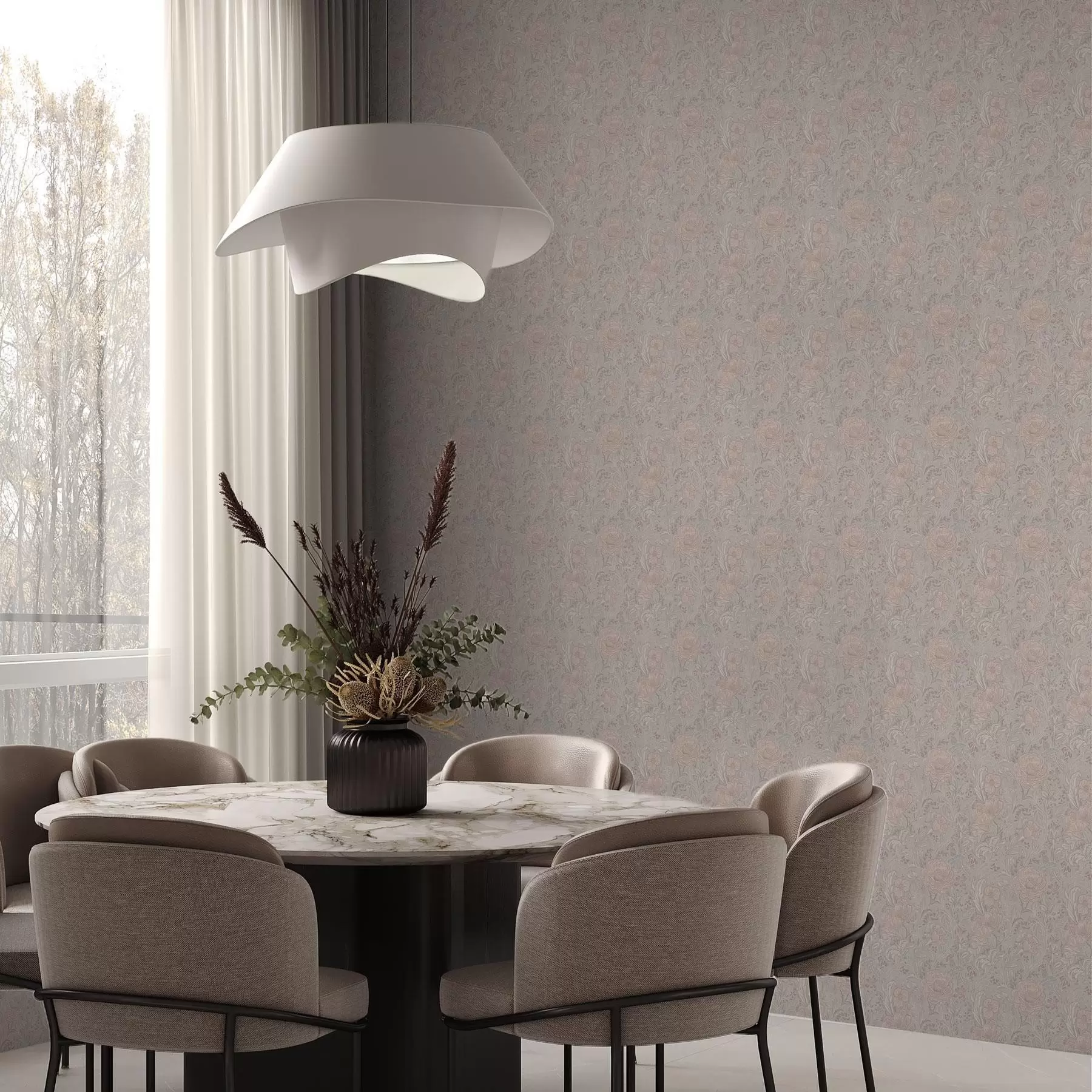 Fototapety Jemné pastelové kvety v secesnom štýle a00394