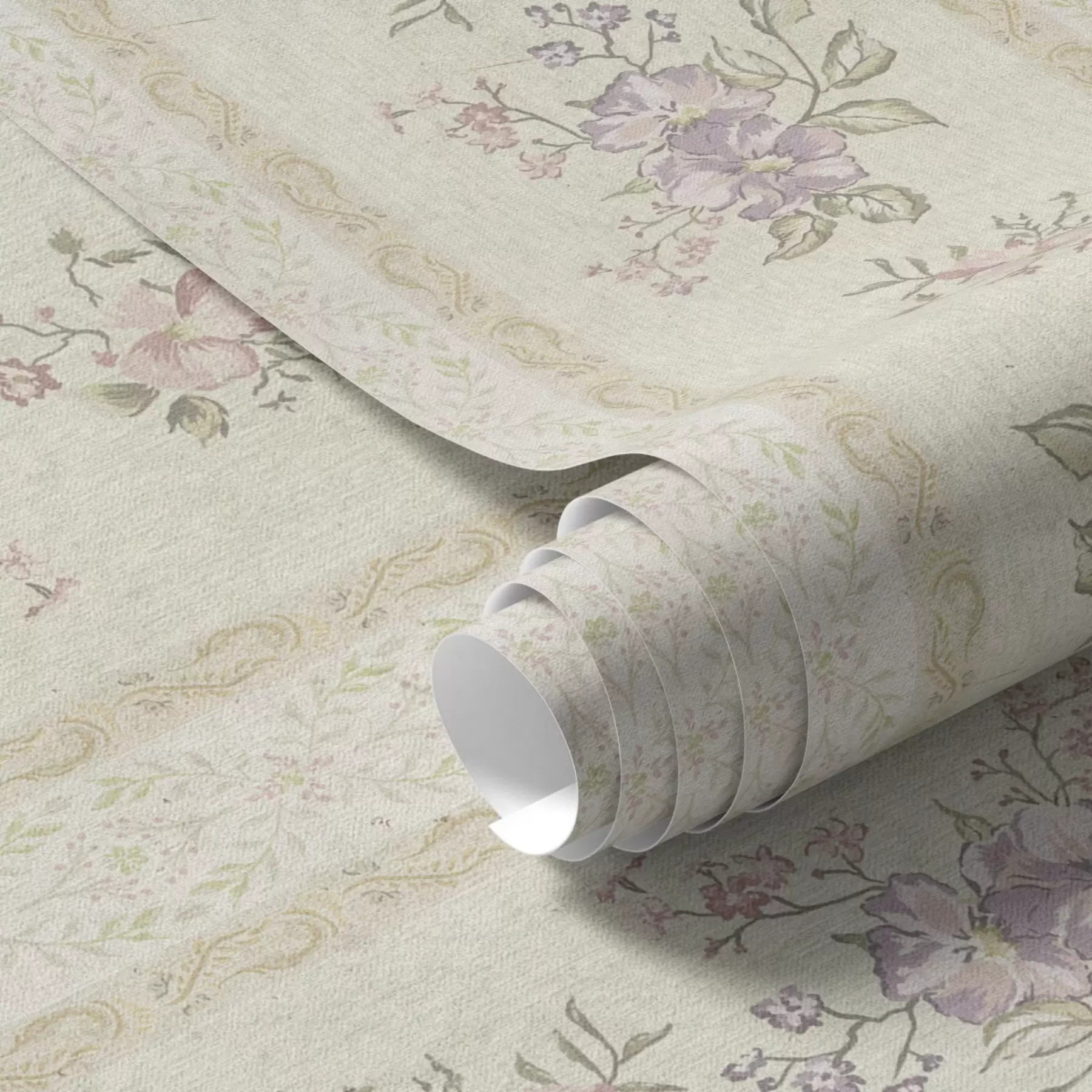 Fototapety Vintage kvety na pruhovanom pozadí s ornamentom a00440