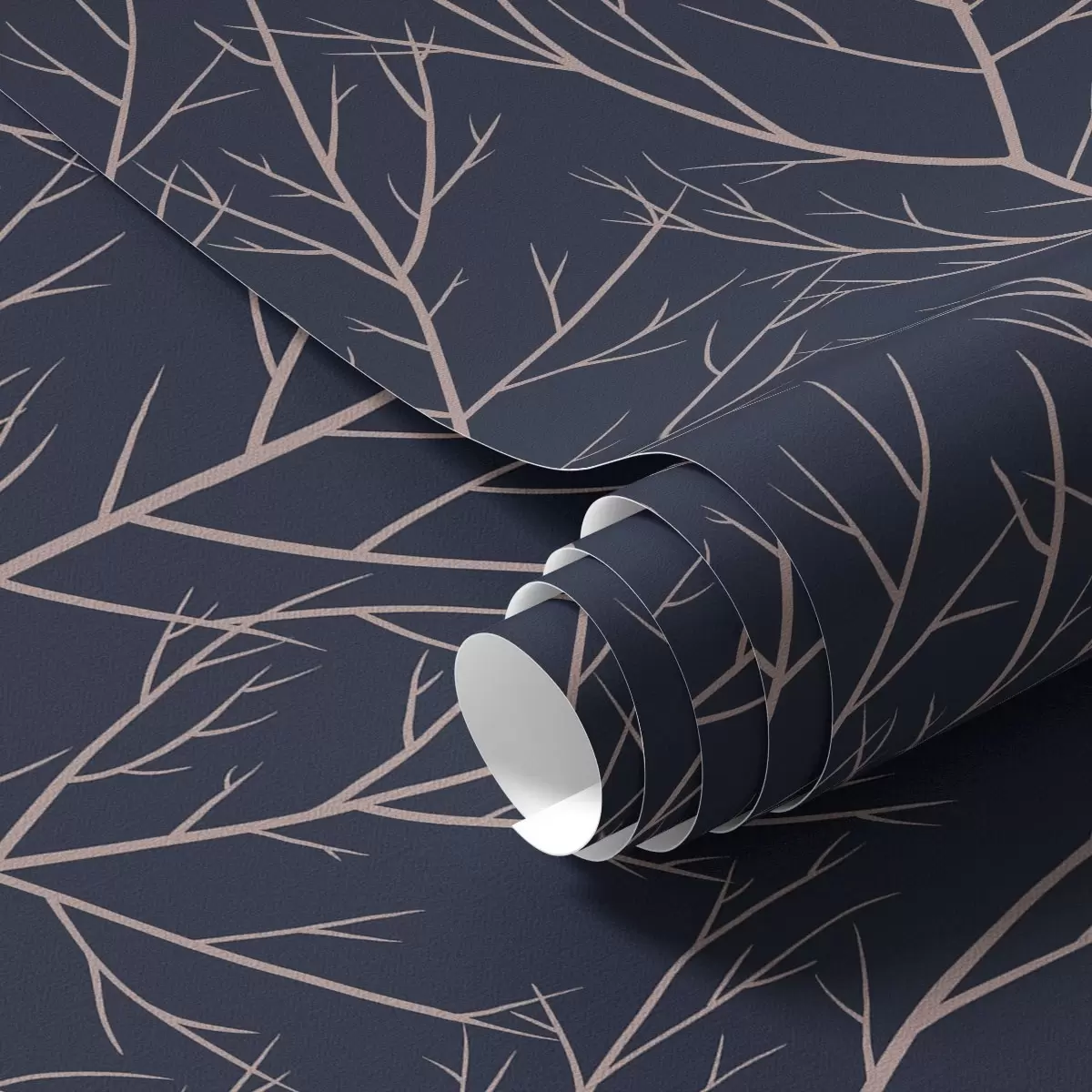 Tapety Jemné červené vetvy na tmavomodrom pozadí a00451 Tapety Jemné červené vetvy na tmavomodrom pozadí a00451