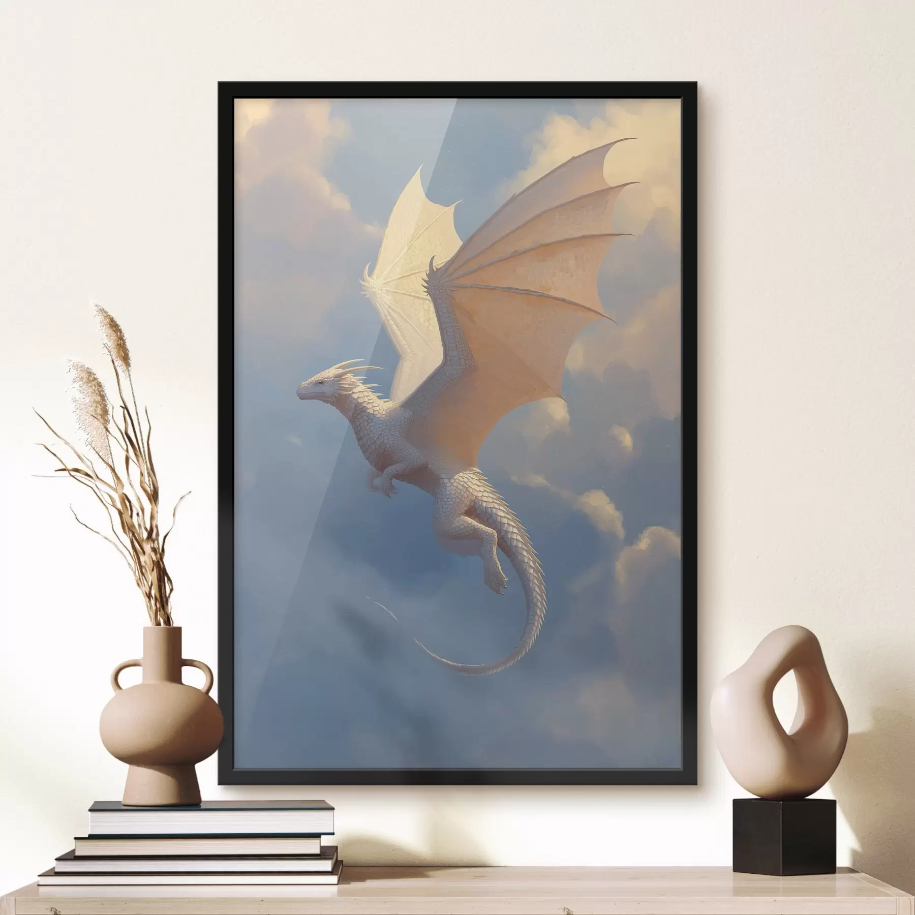 Fototapety Biely drak na oblohe f45415