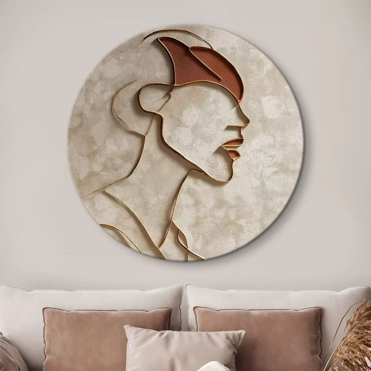 Okrúhle obrazy Abstraktná ženská tvár r45395