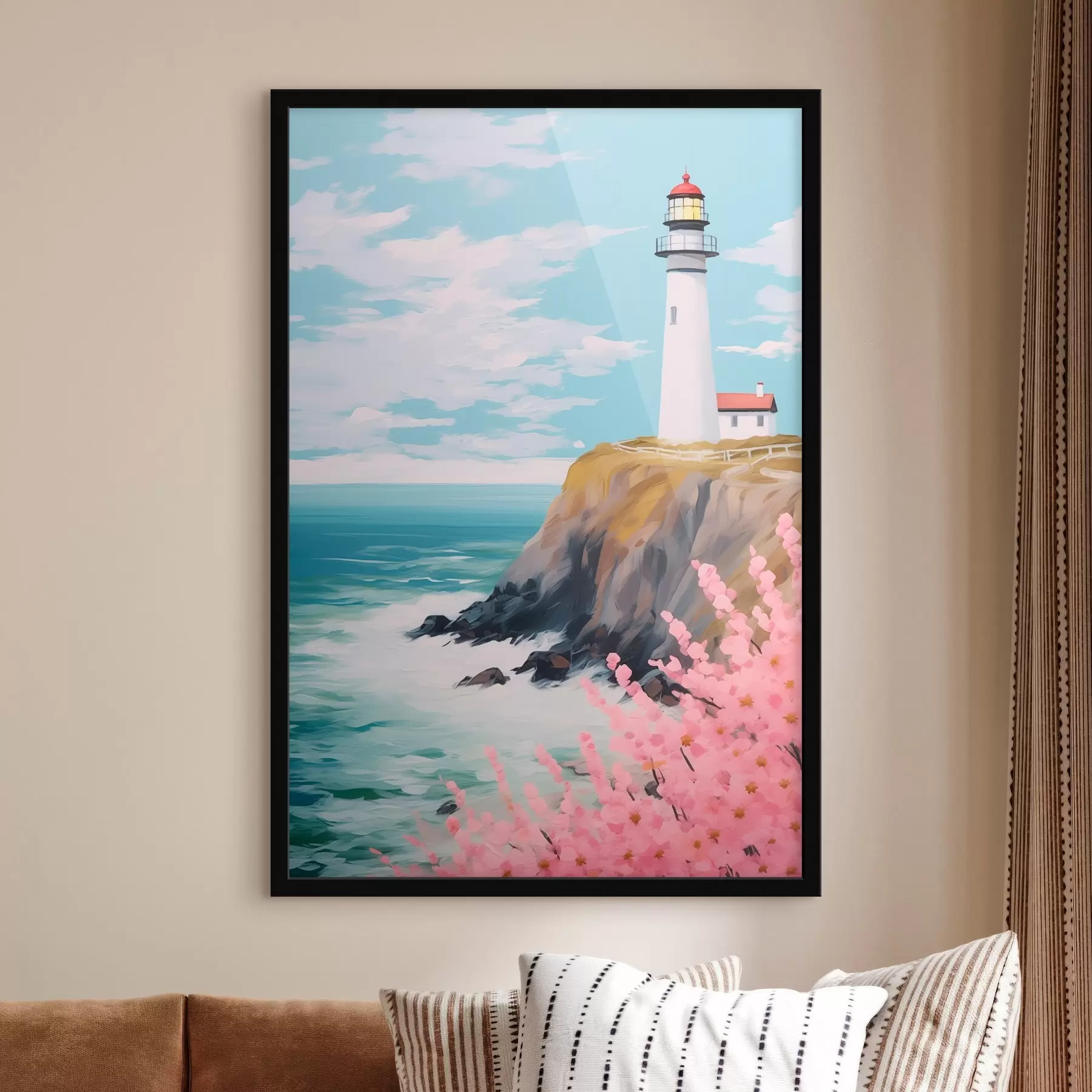 Fototapety Maják na útese pri mori f45435