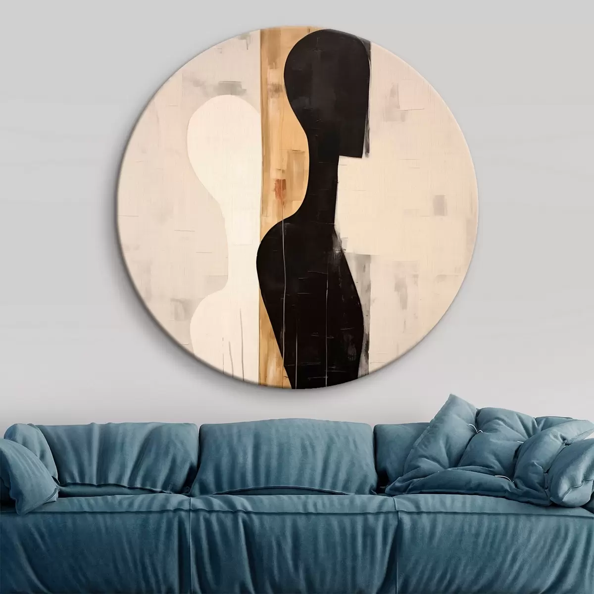 Okrúhle obrazy Silueta dvoch postáv r45429