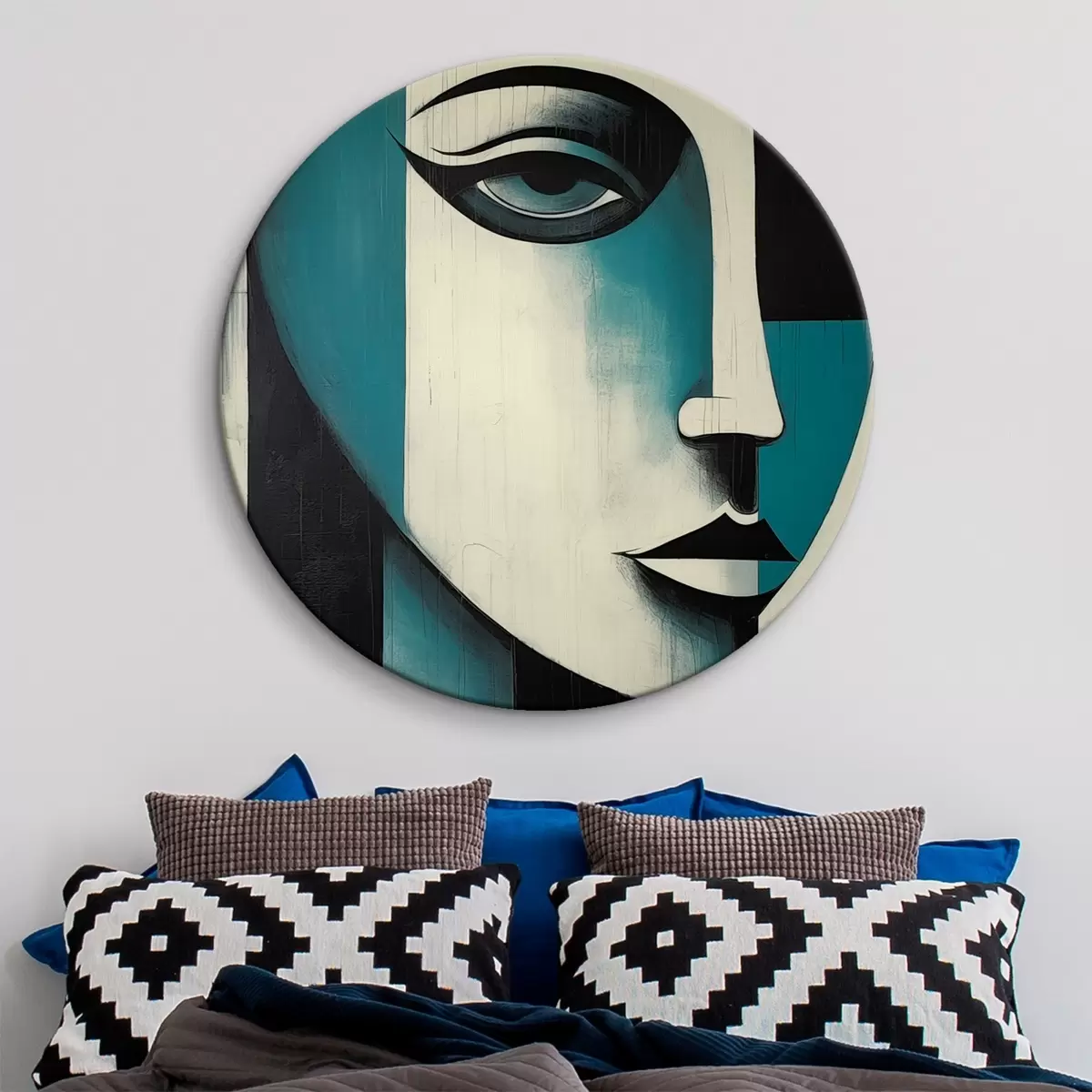 Okrúhle obrazy Abstraktný ženský portrét r45436