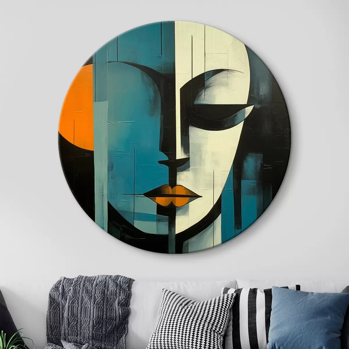 Okrúhle obrazy Abstraktný ženský portrét r45437