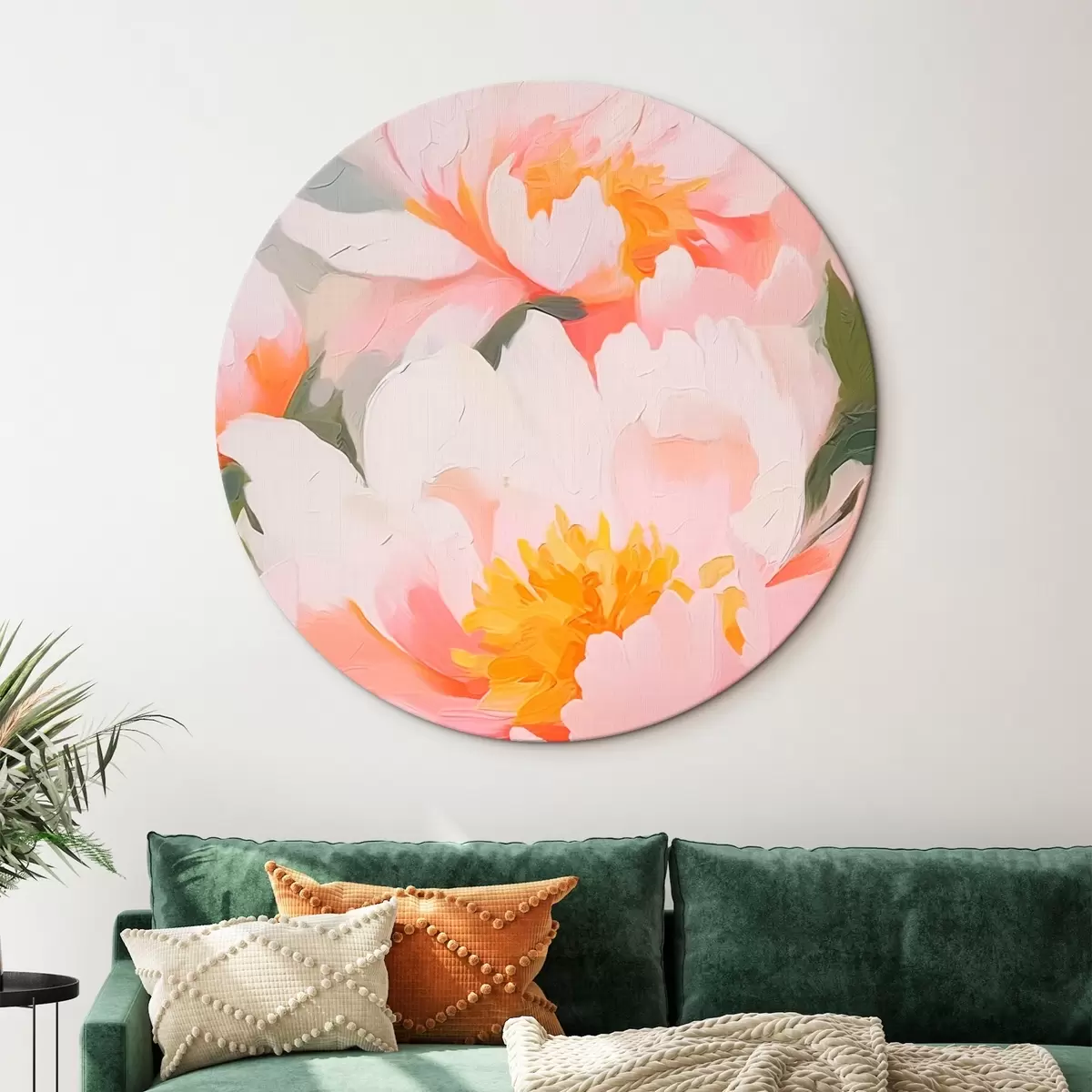 Okrúhle obrazy Pivonky r45444