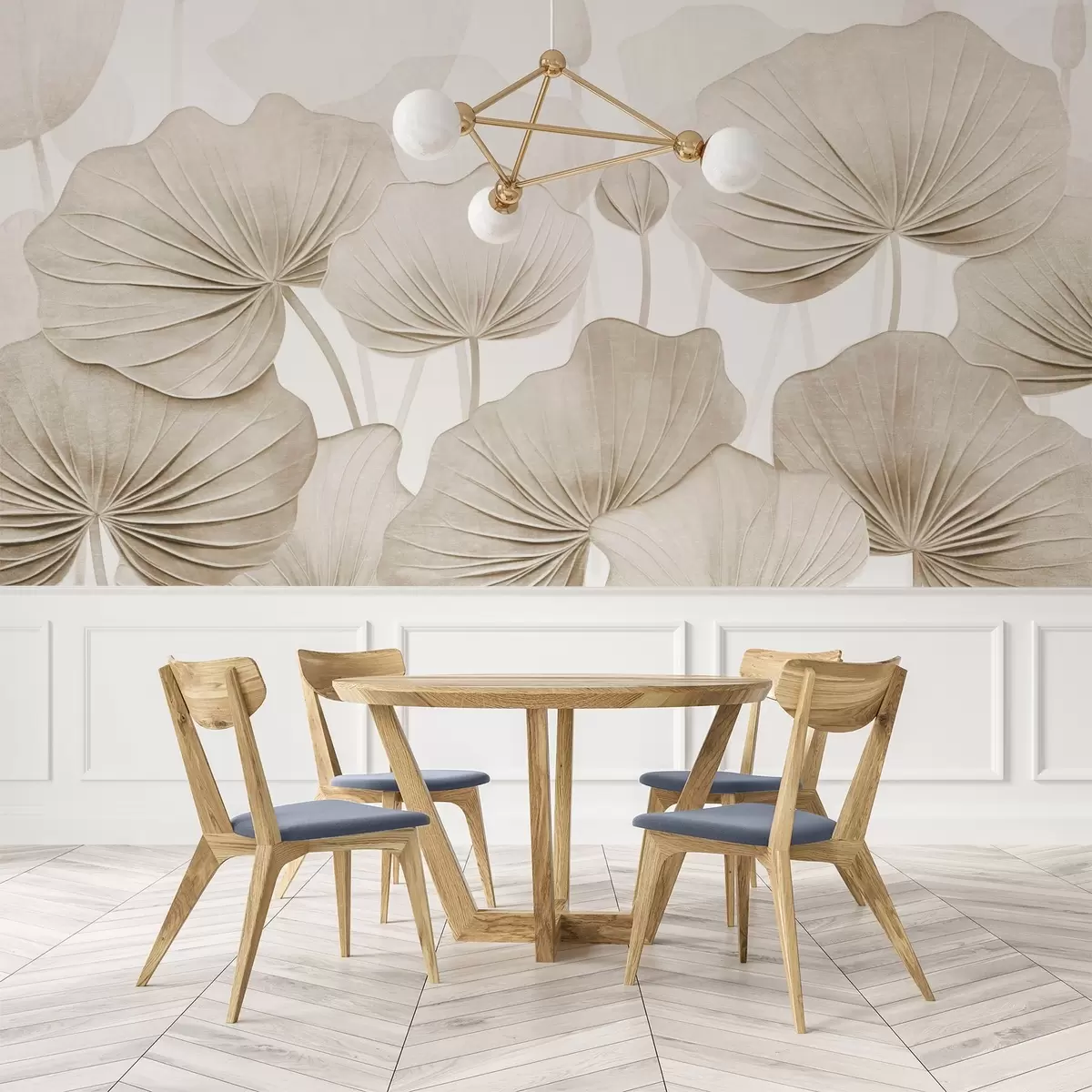 Fototapety Lotosové listy s imitáciou narušenej textúry w04412v1