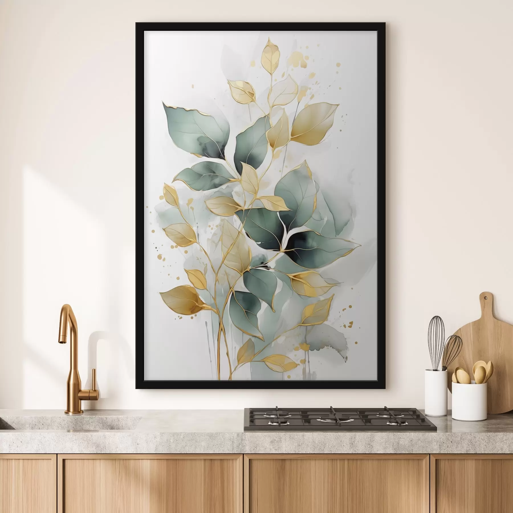 Fototapety Abstraktná vetva s listami f45366