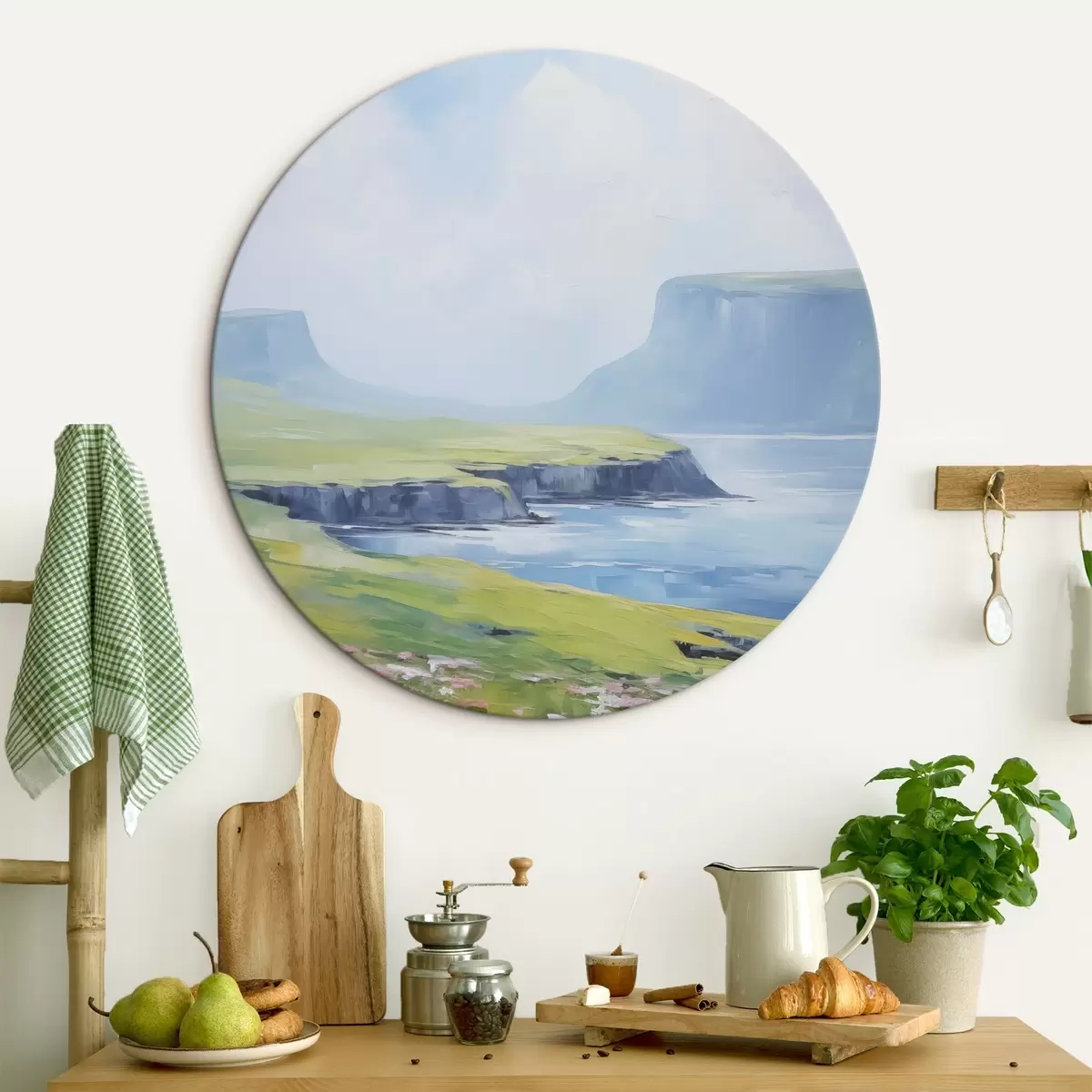 Okrúhle obrazy Pobrežie s fjordmi v pozadí r45460