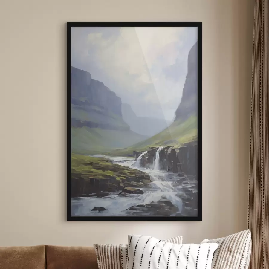 Fototapety Krajina s riekou v blízkosti fjordov f45459