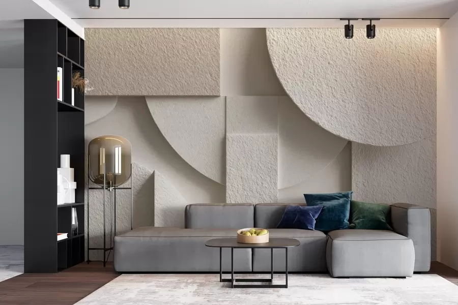 Fototapety Abstraktná kompozícia béžových geometrických tvarov w04395