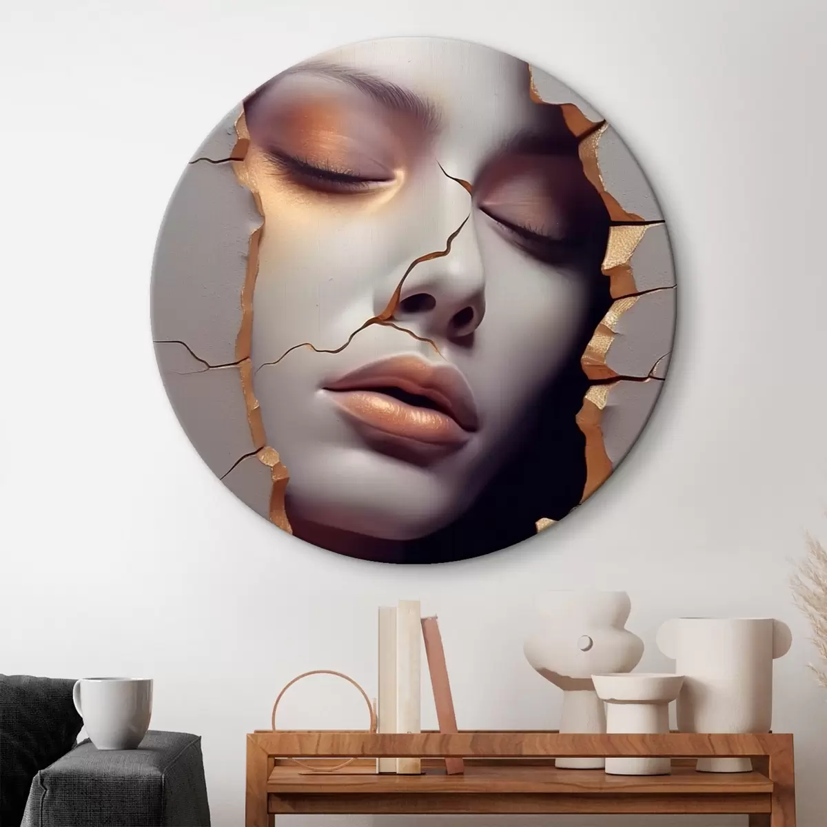 Okrúhle obrazy Tvár v trhlinách r45461