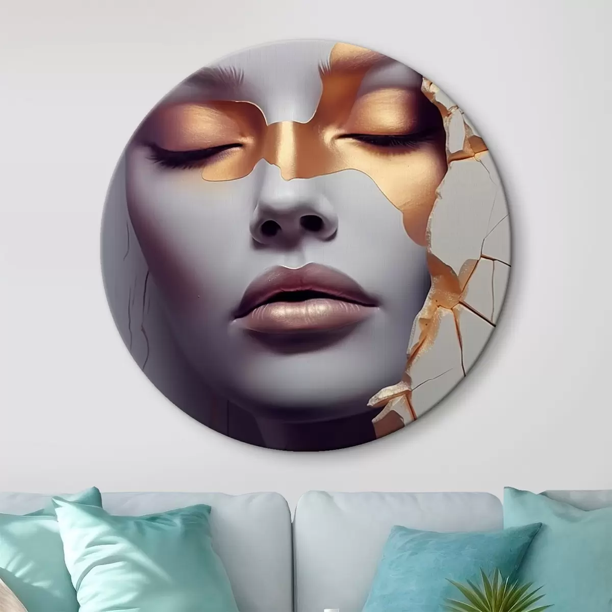 Okrúhle obrazy Tvár v trhlinách r45462
