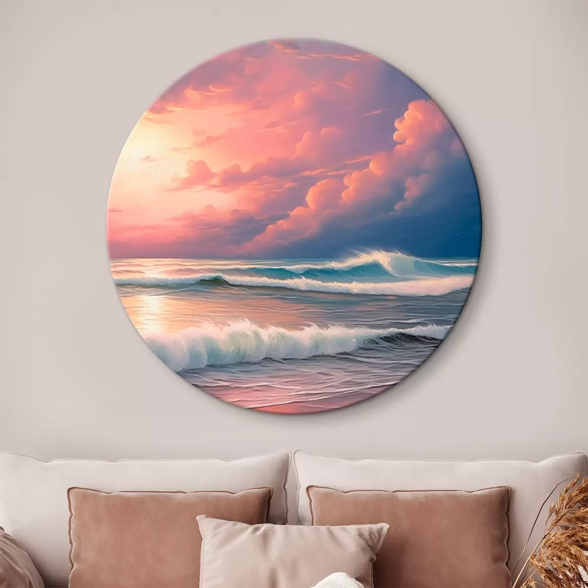 Okrúhle obrazy Západ slnka na mori r45463