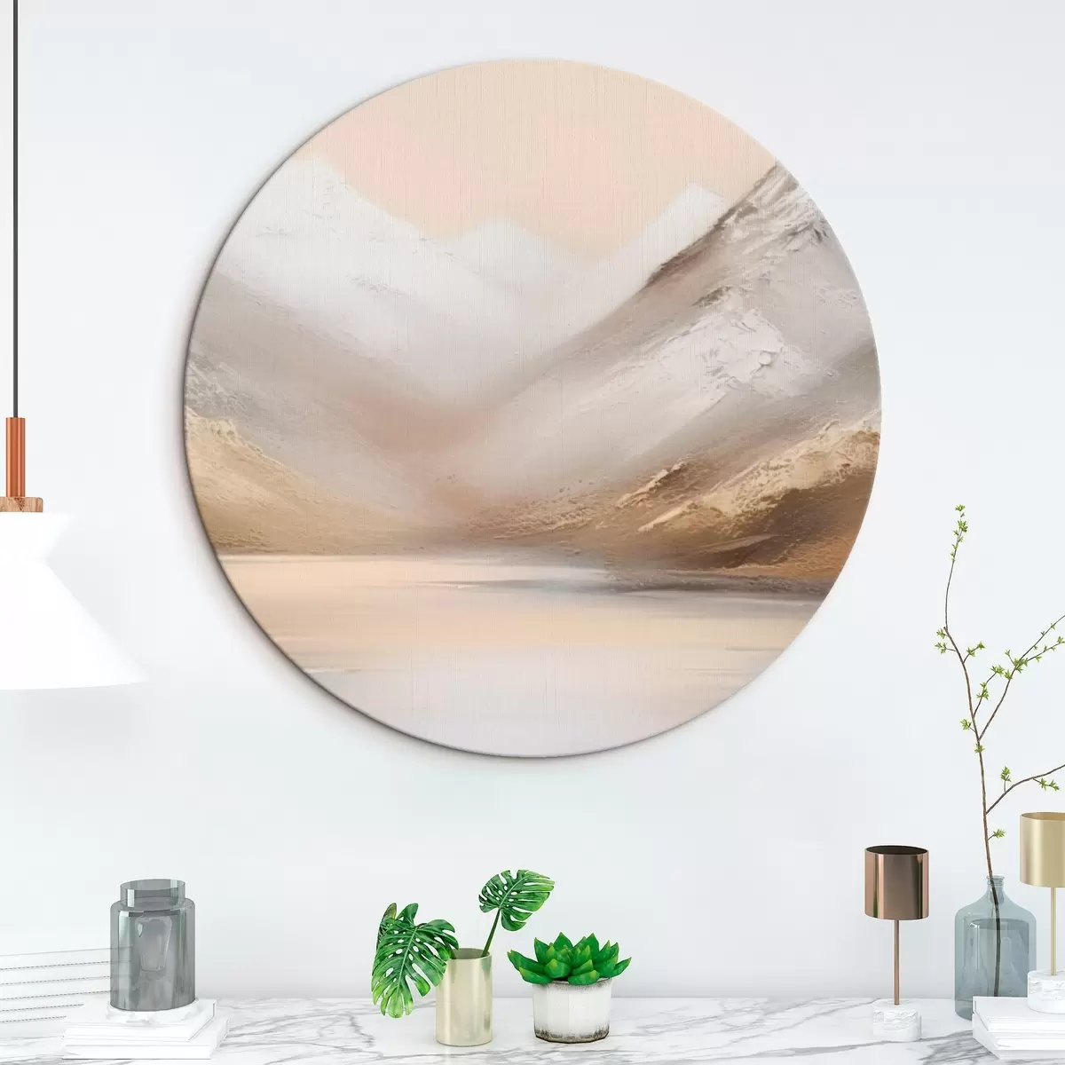 Okrúhle obrazy Horské jazero na úsvite r45465