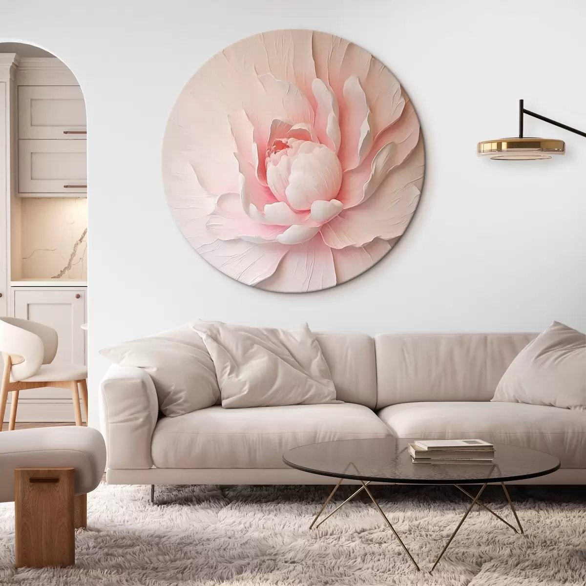 Okrúhle obrazy Veľká ružová pivonka r45470