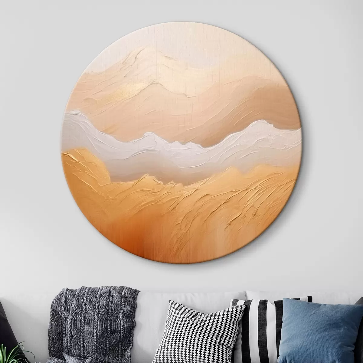 Okrúhle obrazy Abstraktné piesočné hory r45473