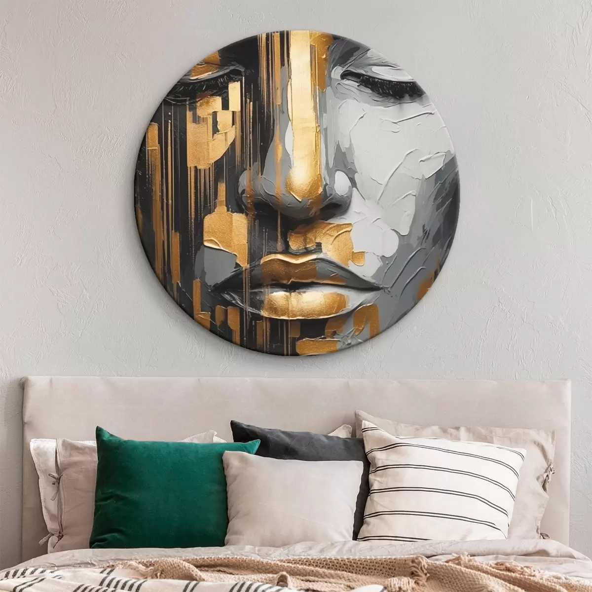 Okrúhle obrazy Abstraktný ženský portrét r45475