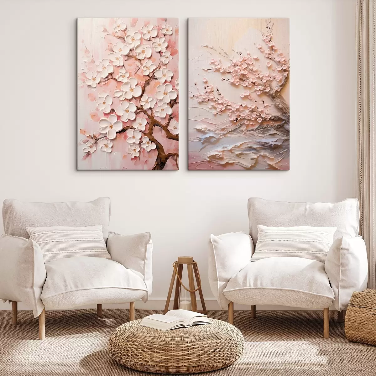 Obraz Kvitnúca sakura: kompozícia v štýle impasto m00638
