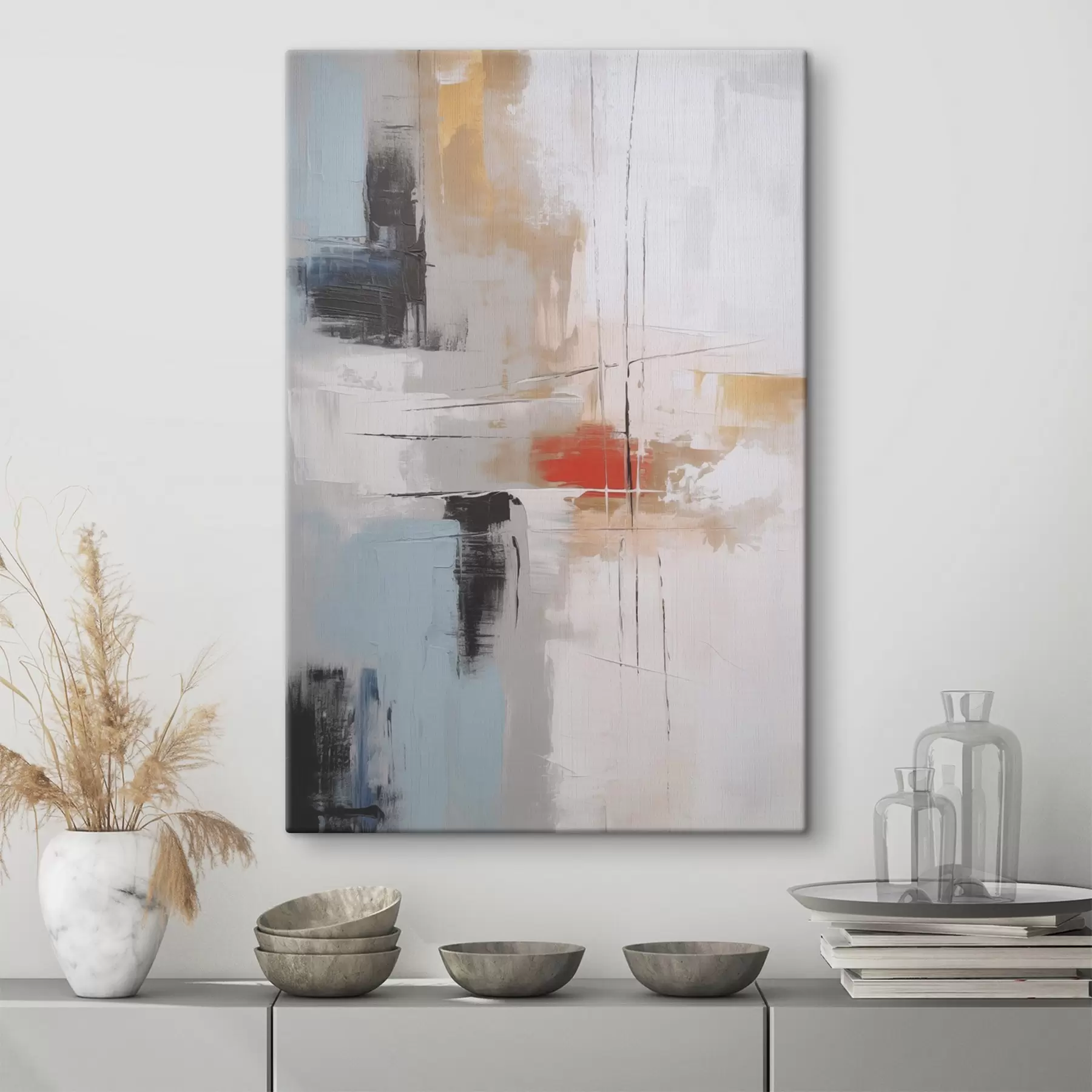 Obraz Abstrakcia imitujúca maľbu a odreniny s45635