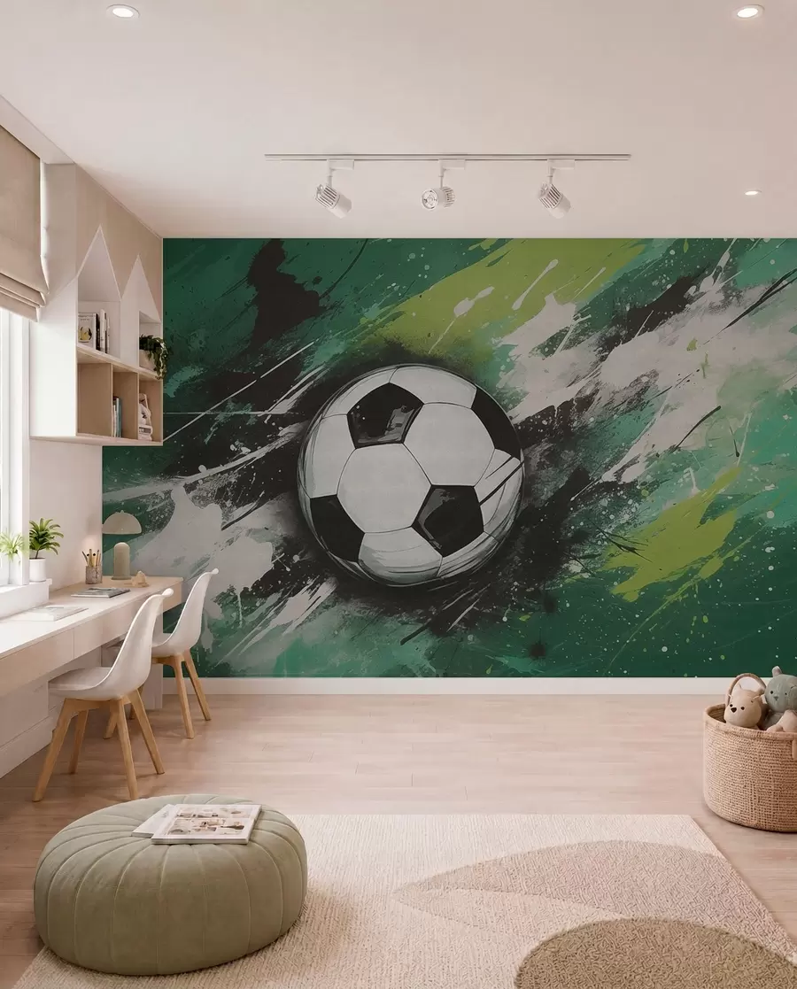 Fototapety Futbal v zelených ťahoch w04467