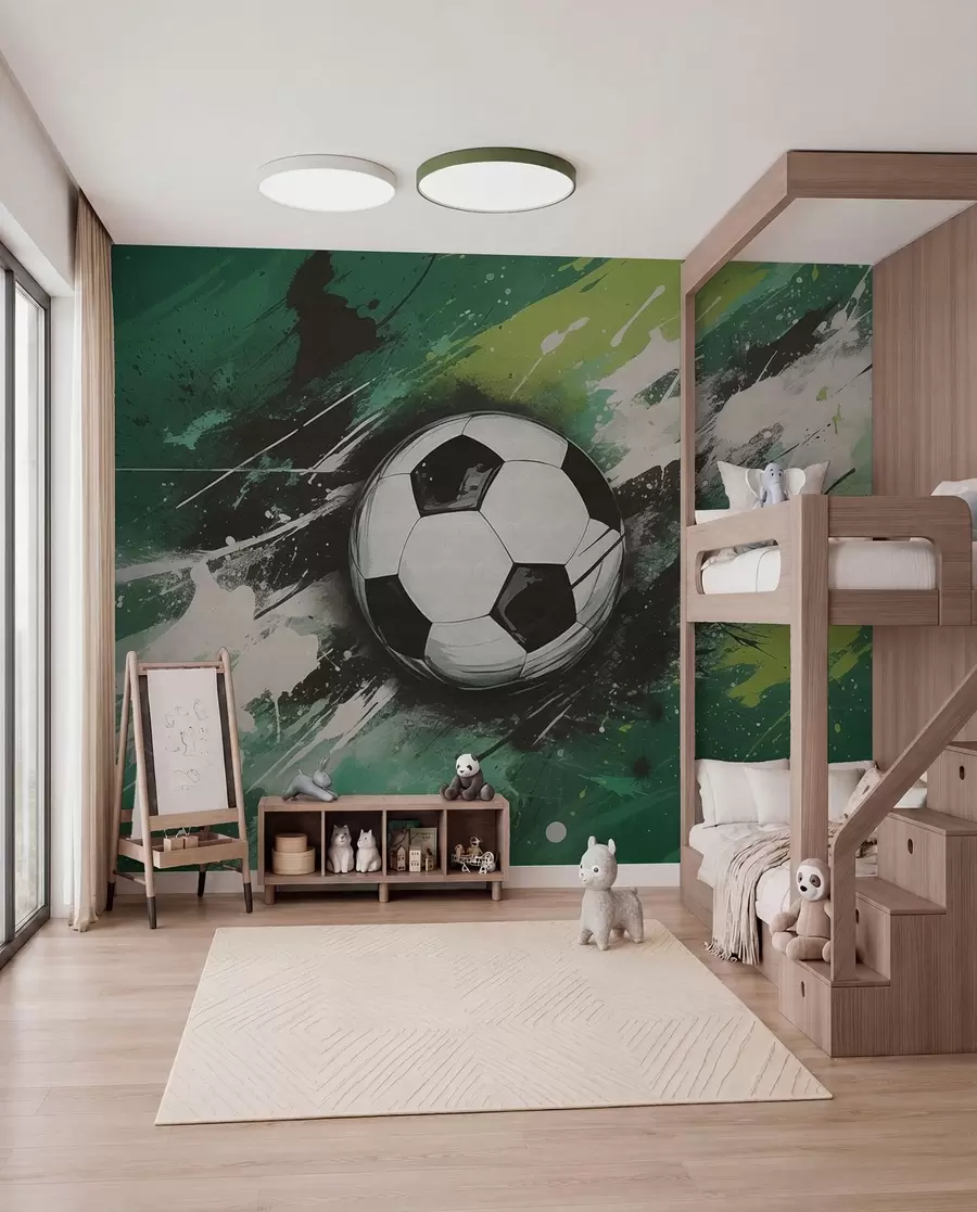 Fototapety Futbal v zelených ťahoch w04467