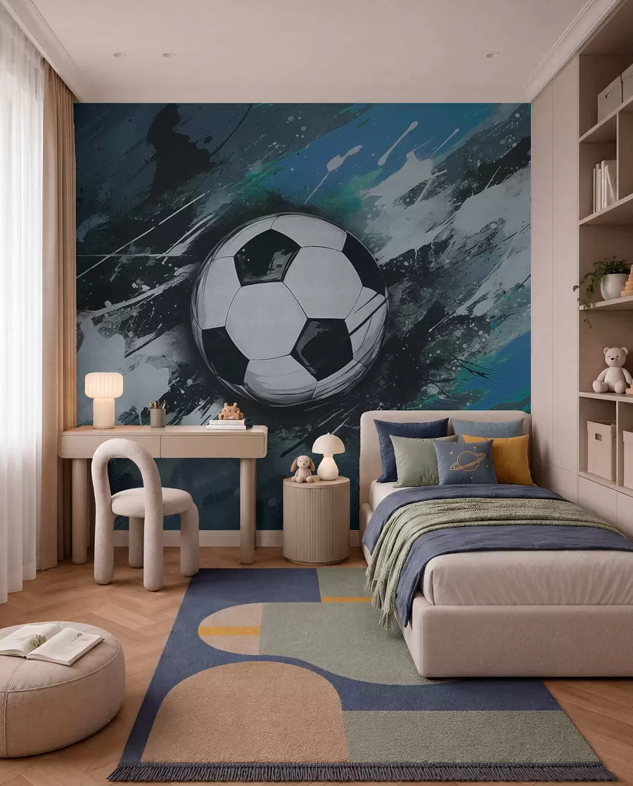 Fototapety Futbal v azúrových ťahoch w04467v1