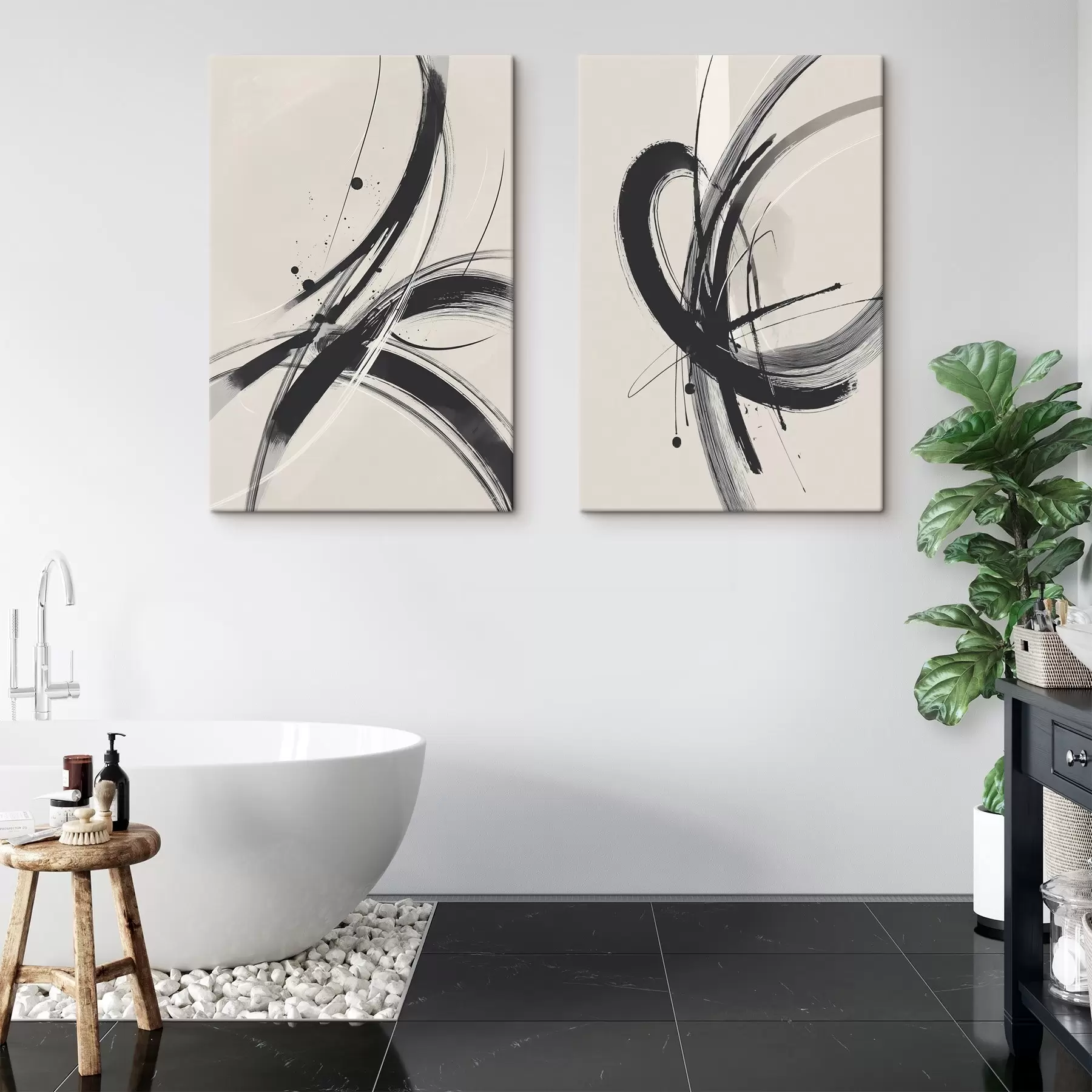 Obraz Abstraktné minimalistické ťahy štetcom m00613