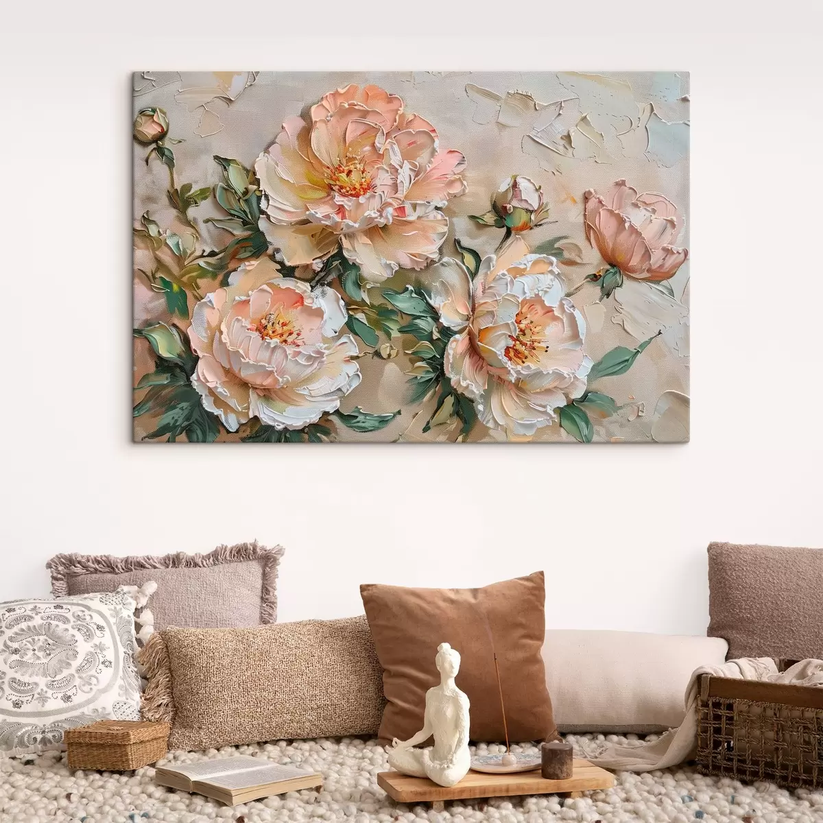 Obraz Pivoňka imitácia impasto s45447