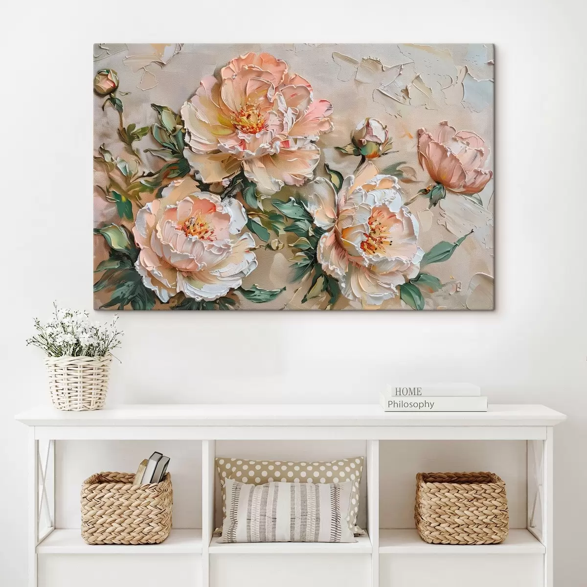 Obraz Pivoňka imitácia impasto s45447