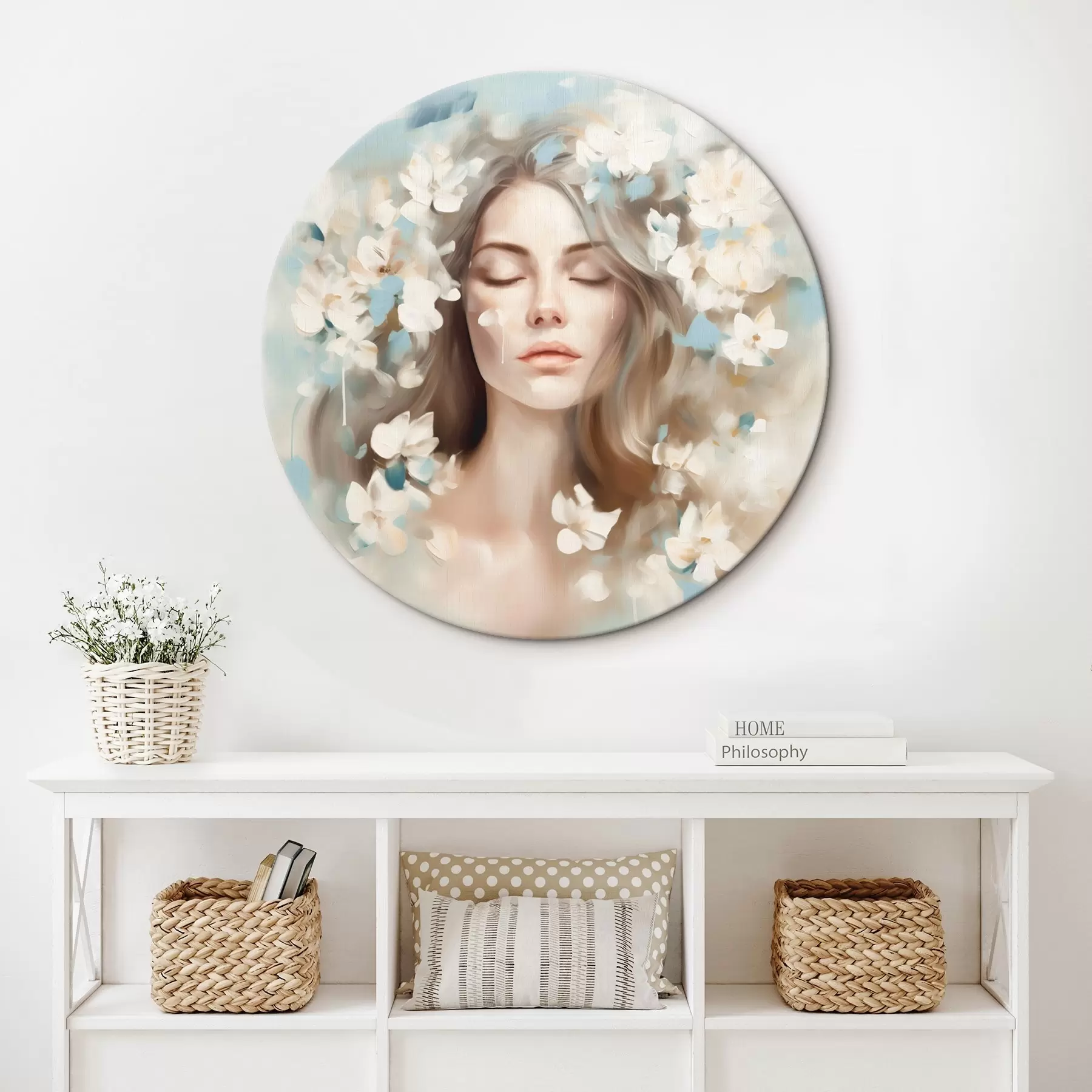 Obraz Abstraktný portrét ženy s kvetmi v podobe ťahov štetcom r45450