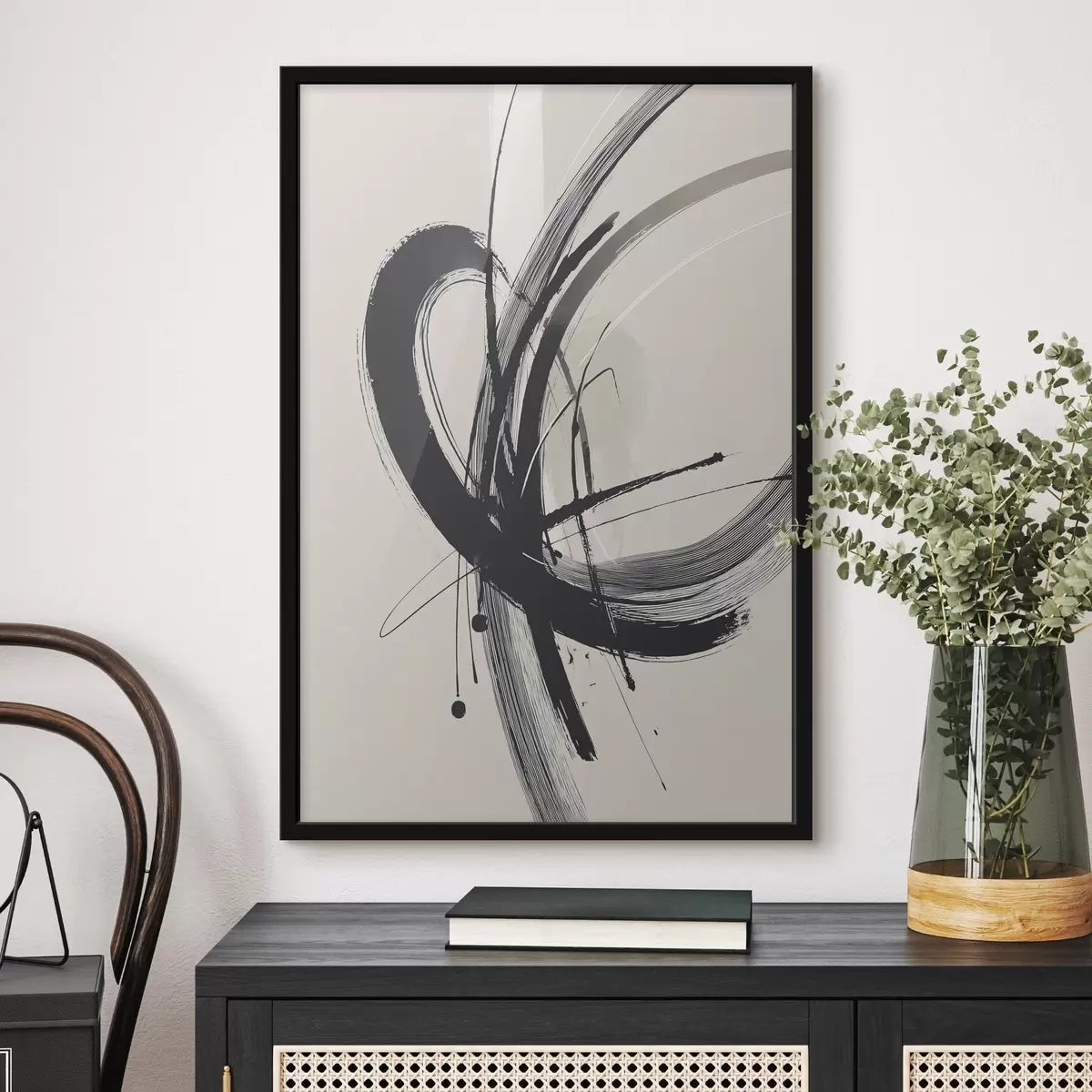 Plagáty Abstraktné minimalistické ťahy štetcom f45582