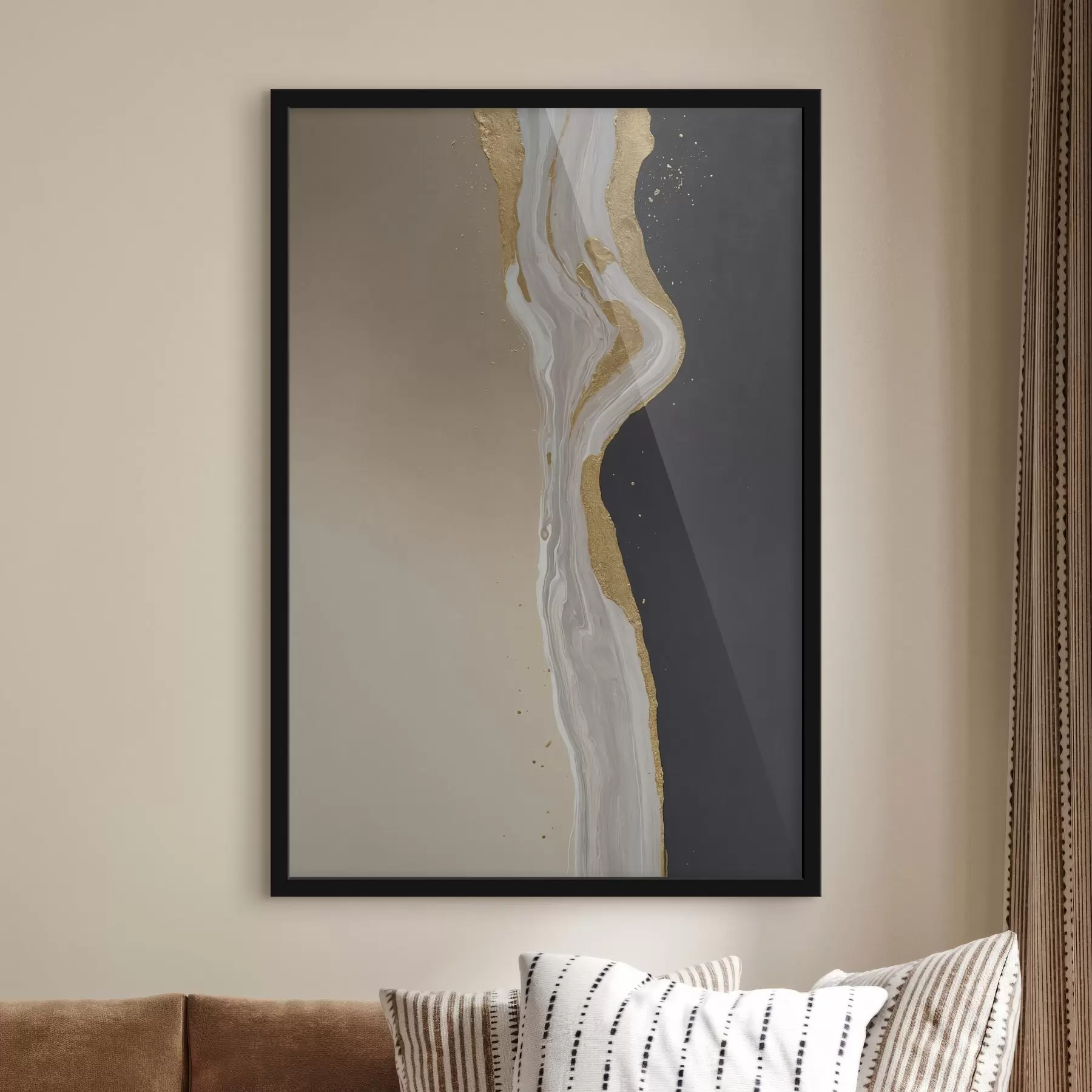 Fototapety Abstraktná maľba v odtieňoch béžovej a čiernej f45494