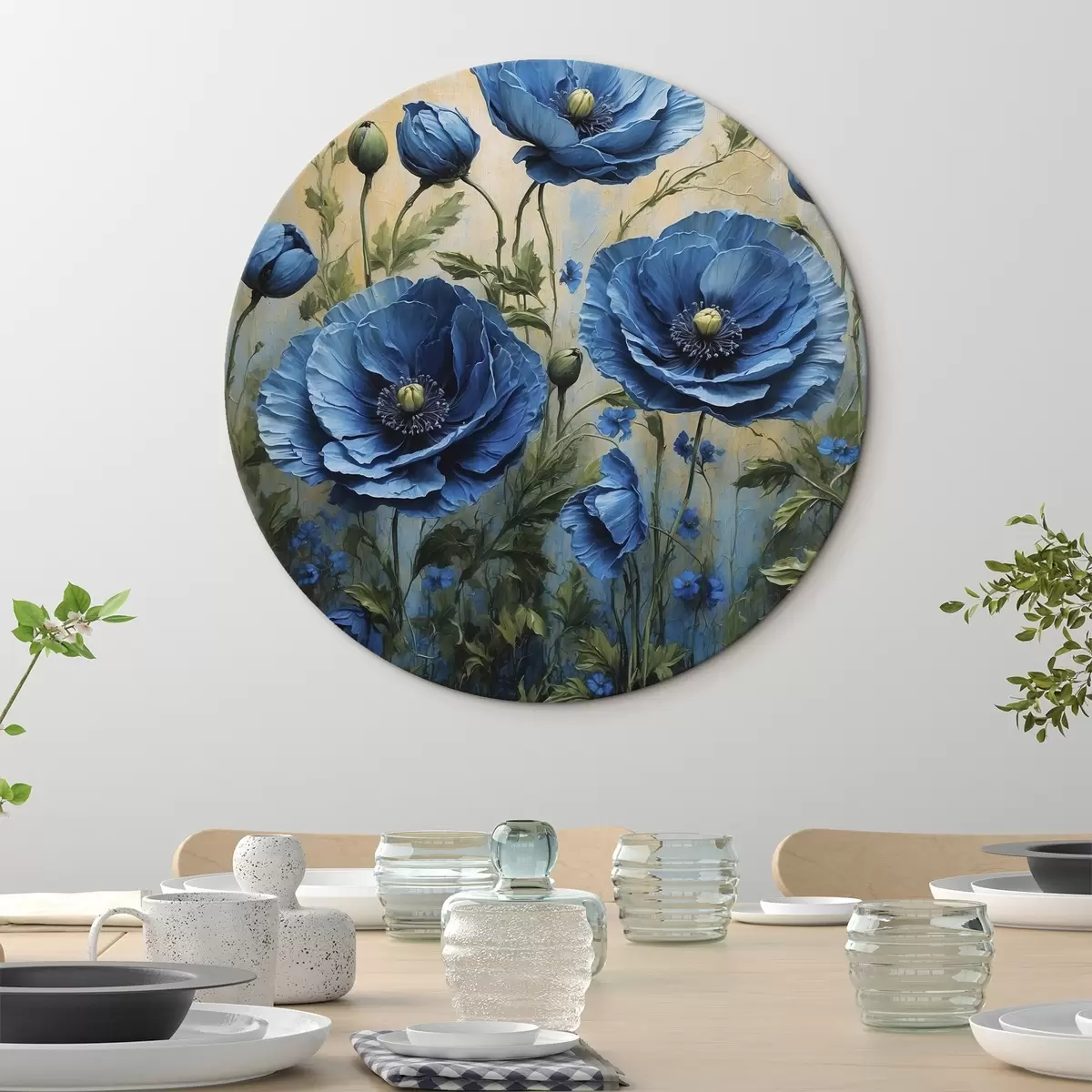 Okrúhle obrazy Starý strom proti červenému slnku r45488