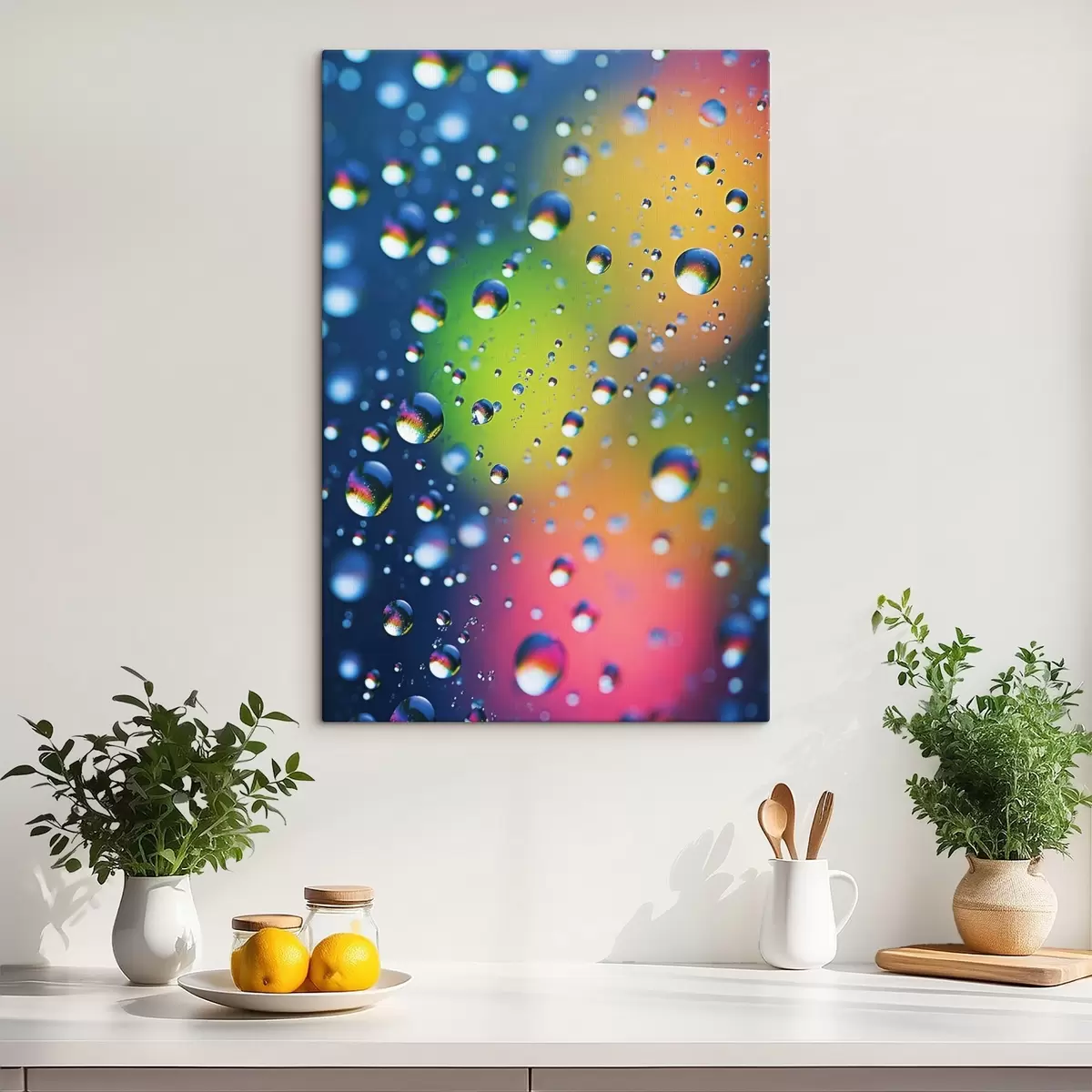 Obraz Farebné odrazy v kvapkách vody s45522
