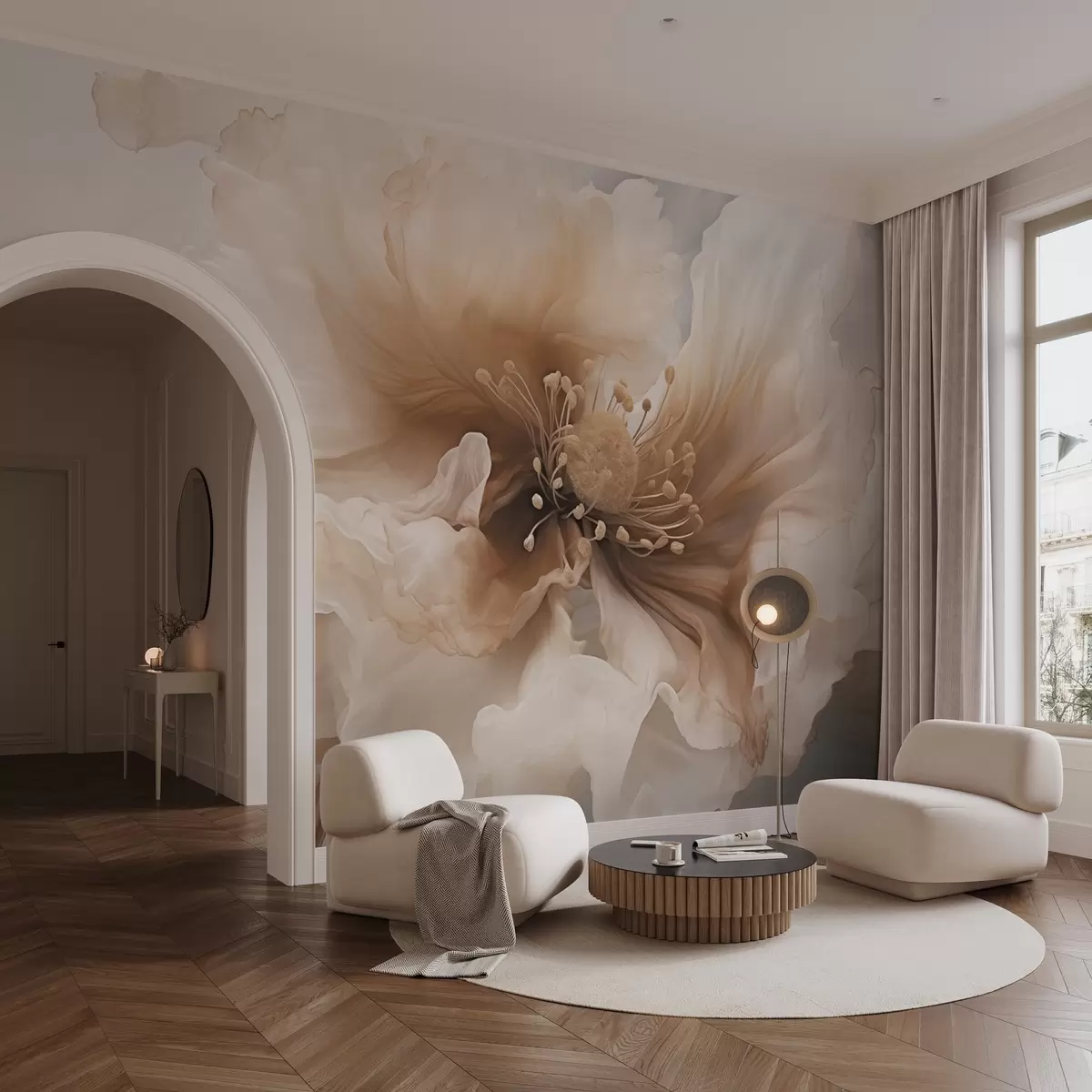 Fototapety Jemný kvet v teplých béžových tónoch w04446v1