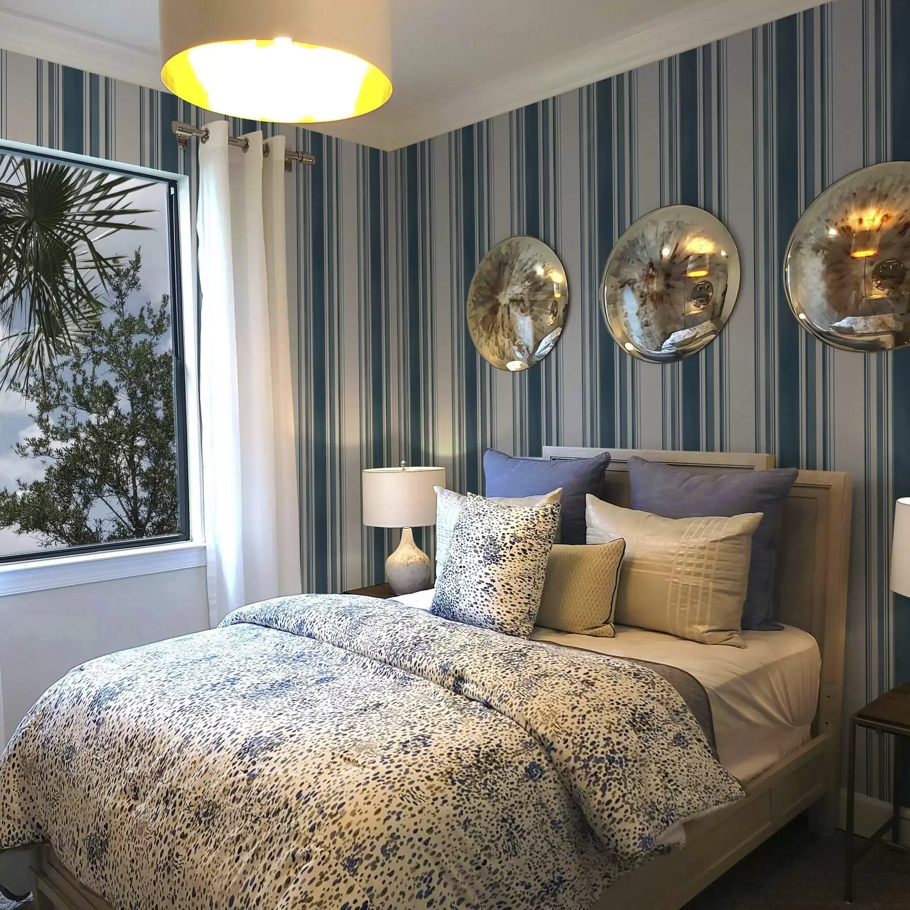 Fototapety Modré pruhy s bielymi medzerami a00525