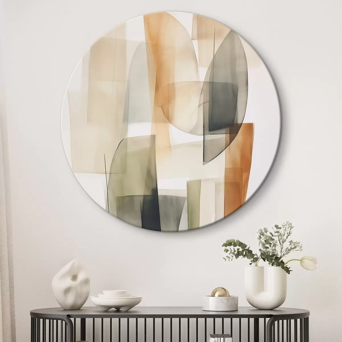 Okrúhle obrazy Abstraktné škvrny imitácia akvarelu r45669