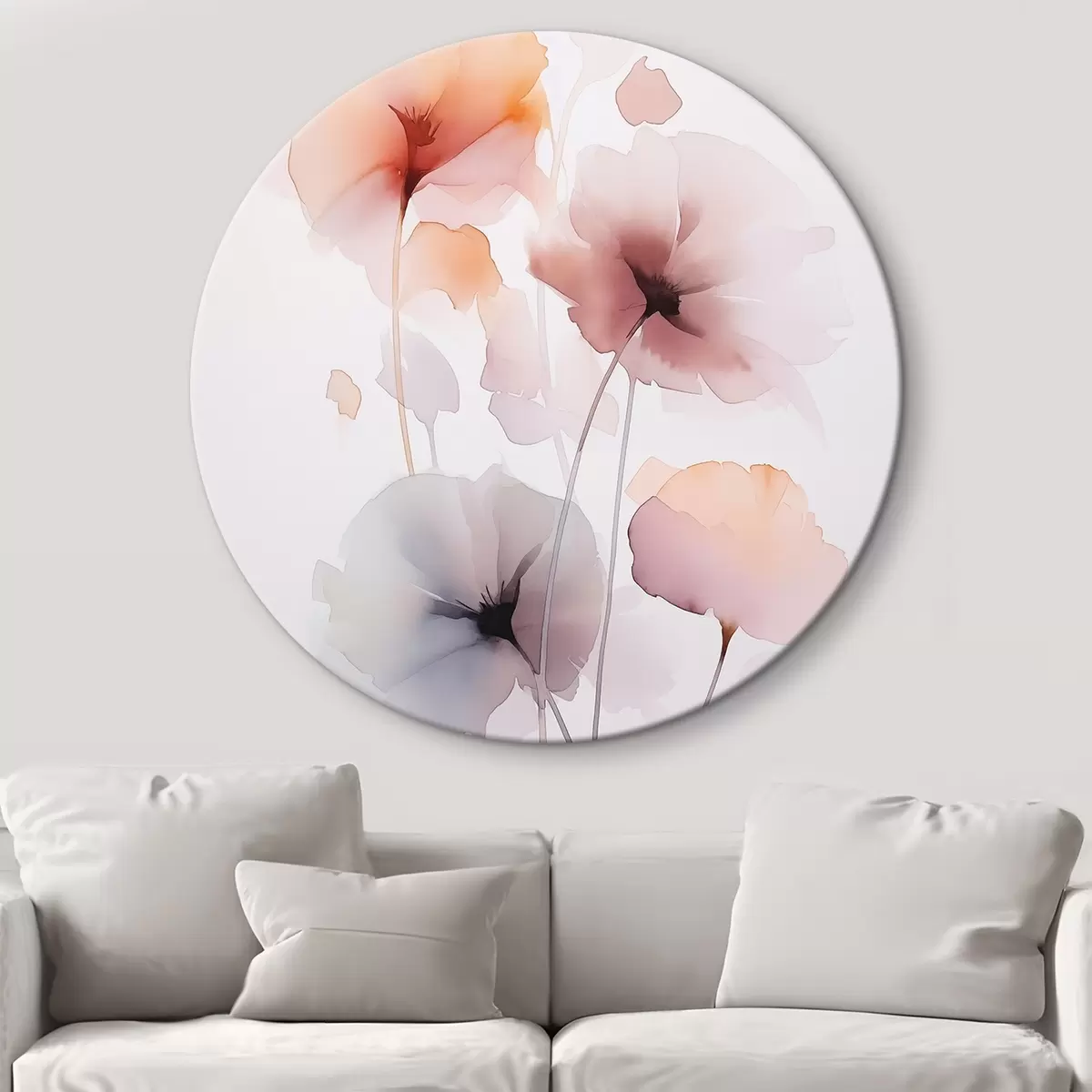 Okrúhle obrazy Abstraktné kvety r45682