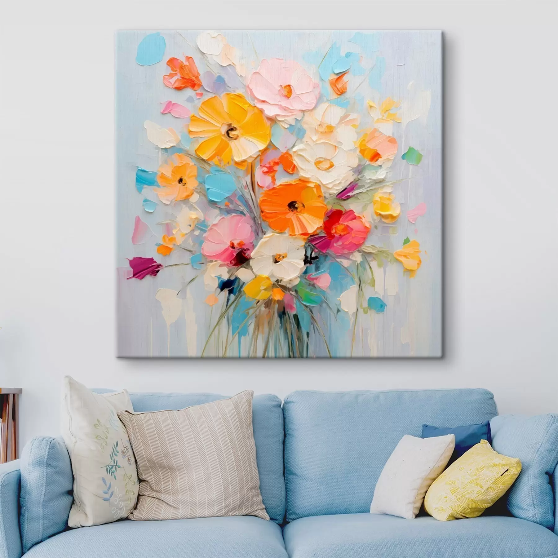 Obraz Kvetinový motív: abstraktná kytica v pastelových tónoch s45599