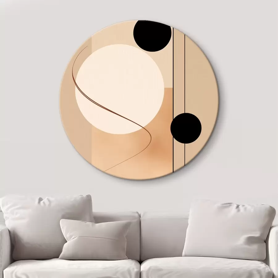 Obraz Minimalistické abstraktné kruhy na béžovom pozadí r45699