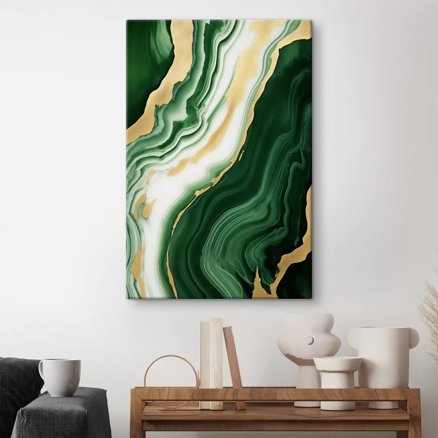 Obraz Zeleno-bielo-žlté mramorové textúry s45695