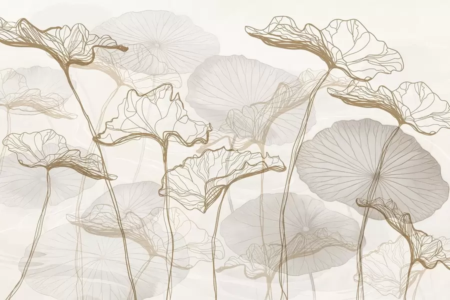 Fototapety Rôzne lotosové listy w04471