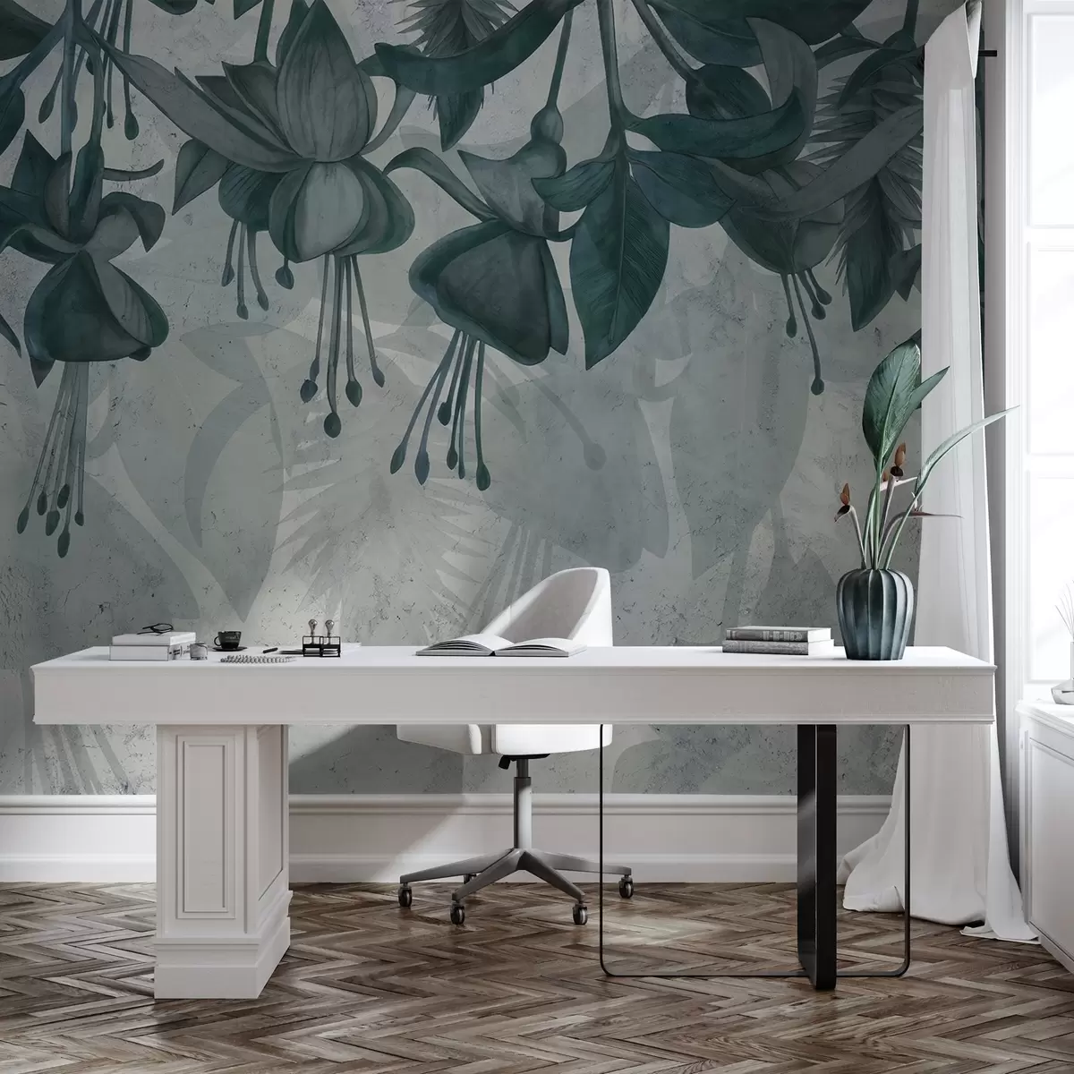 Fototapety Závesné kvety v štýle grunge w04472v1