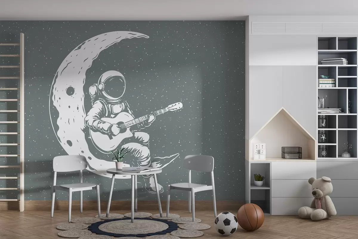 Fototapety Kozmonaut, mesiac, gitara w04514v1
