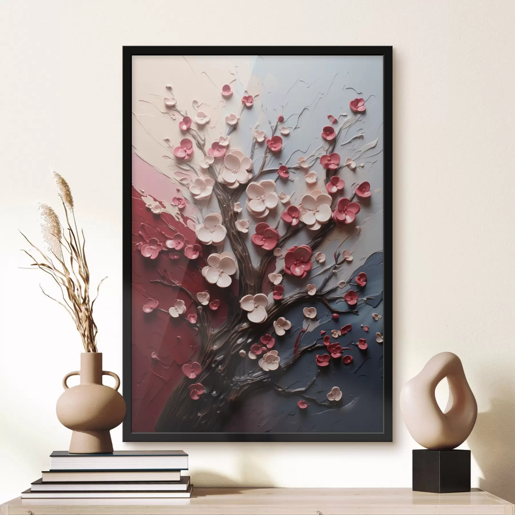 Fototapety Objemová sakura v štýle textúrovanej maľby f45650