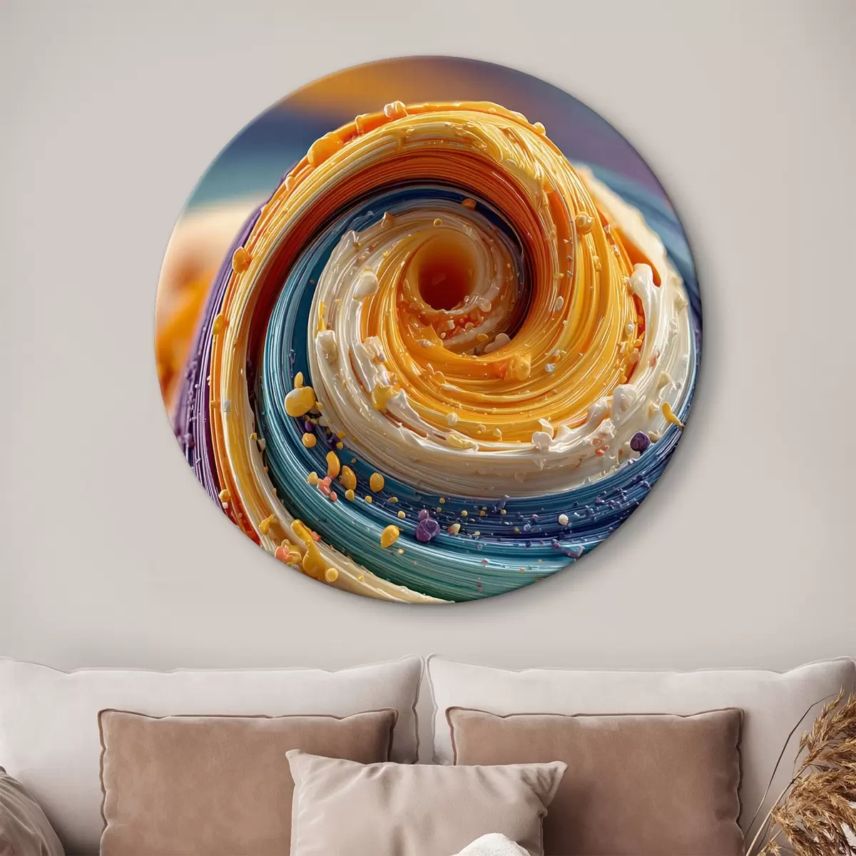 Okrúhle obrazy Viacfarebný vír r45639